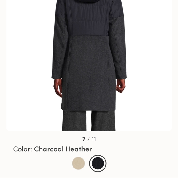 LANDS END WOOL HYBRID COAT - Picture 2 of 4